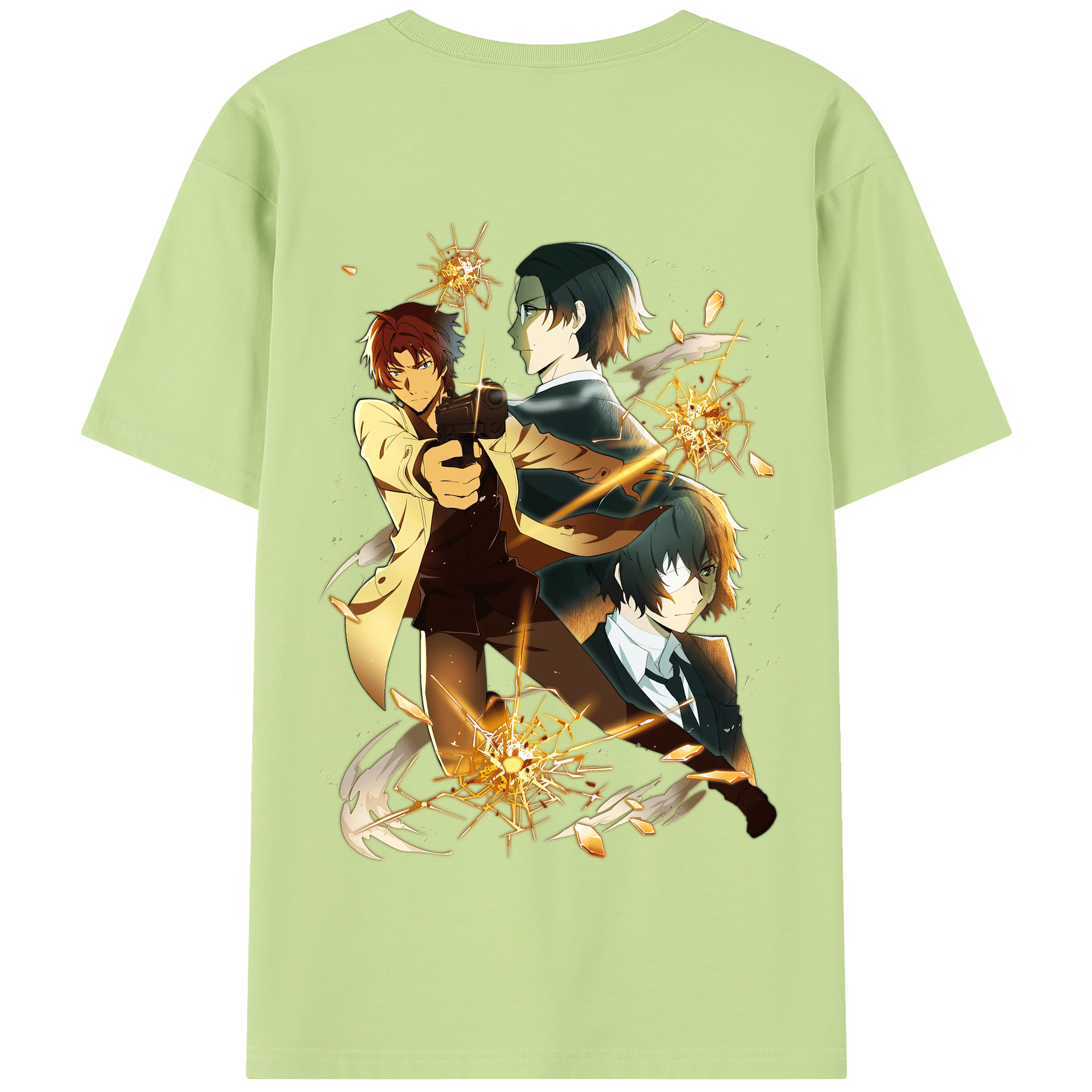 （画像用） 文豪ストレイドッグス Bungo Stray Dogs 綿100％半袖Tシャツ（背面プリント）